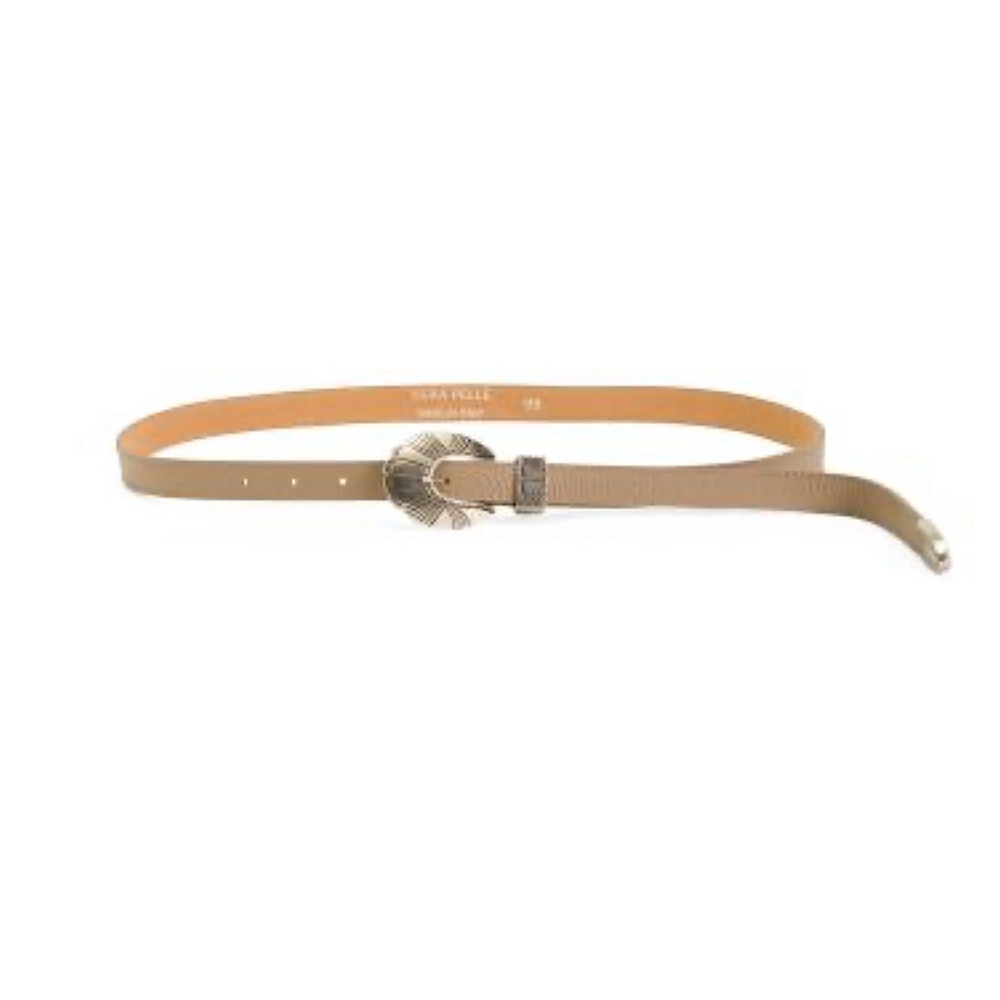 NWT Leather Western-Style Skinny Belt in Tan